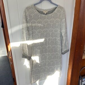 Anthropologie Gray Patterned Dress